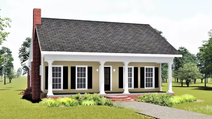 Southern house plans 49-184 - front exterior, 1,485 sq ft, 3 bed, 2 bath house plans | Monster House Plans