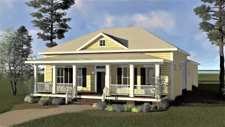 Southern house plans 49-190 - front exterior, 2,209 sq ft, 3 bed, 2 bath house plans | Monster House Plans