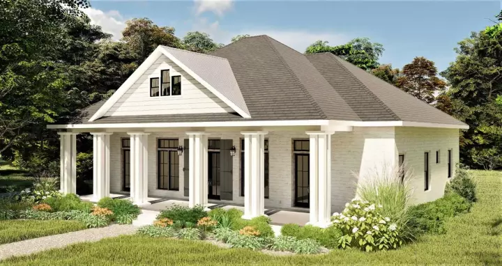 Cottage house plans 49-199 - front exterior, 2,160 sq ft, 3 bed, 2 bath house plans | Monster House Plans