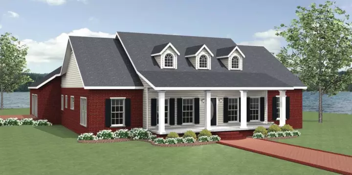 Southern house plans 49-216 - front exterior, 2,048 sq ft, 3 bed, 2 bath house plans | Monster House Plans