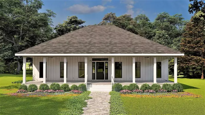 Country house plans 49-226 - front exterior, 1,860 sq ft, 3 bed, 2 bath house plans | Monster House Plans