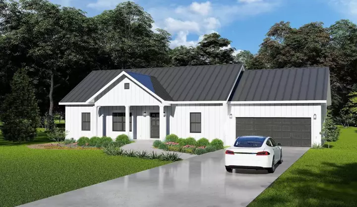 Country house plans 49-228 - front exterior, 1,311 sq ft, 3 bed, 2 bath house plans | Monster House Plans