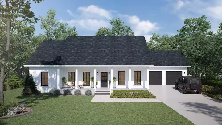 Country house plans 49-229 - front exterior, 1,615 sq ft, 3 bed, 2 bath house plans | Monster House Plans