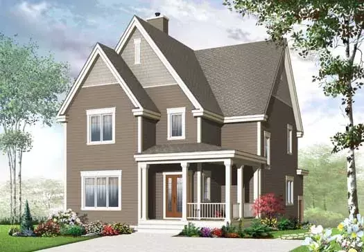 Country house plans 5-1032 - front exterior, 2,124 sq ft, 3 bed, 2 bath house plans | Monster House Plans