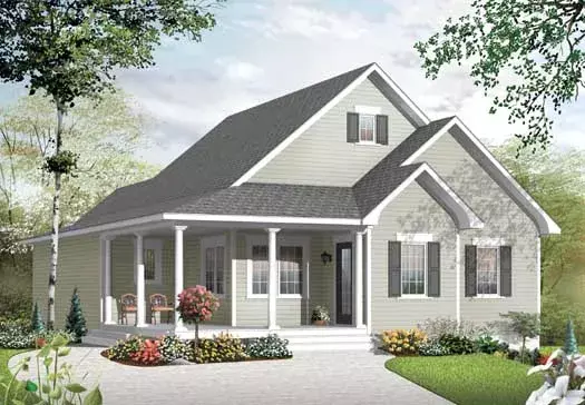 Country house plans 5-1047 - front exterior, 2,450 sq ft, 5 bed, 2 bath house plans | Monster House Plans
