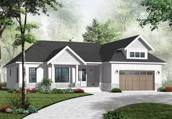 Craftsman house plans 5-1059 - front exterior, 1,791 sq ft, 3 bed, 2 bath house plans | Monster House Plans