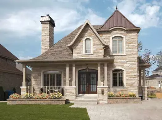 European house plans 5-1079 - front exterior, 2,021 sq ft, 3 bed, 1 bath house plans | Monster House Plans