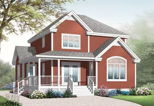 Country house plans 5-1084 - front exterior, 1,621 sq ft, 3 bed, 2 bath house plans | Monster House Plans