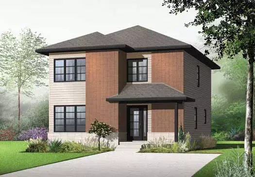 Modern house plans 5-1086 - front exterior, 1,768 sq ft, 3 bed, 1 bath house plans | Monster House Plans
