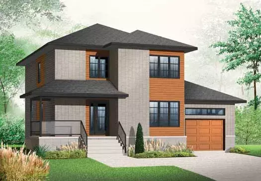 Modern house plans 5-1094 - front exterior, 1,768 sq ft, 3 bed, 2 bath house plans | Monster House Plans