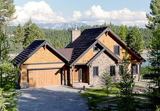 Mountain Rustic house plans 5-1100 - front exterior, 1,816 sq ft, 3 bed, 2 bath house plans | Monster House Plans