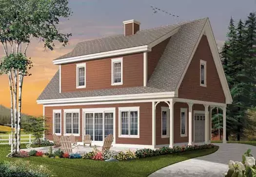 Traditional house plans 5-1103 - front exterior, 1,536 sq ft, 3 bed, 2 bath house plans | Monster House Plans
