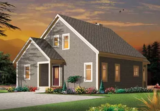 Shingle house plans 5-1110 - front exterior, 1,742 sq ft, 2 bed, 2 bath house plans | Monster House Plans