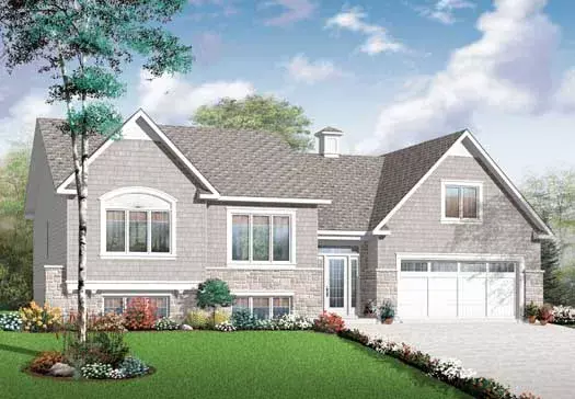 Shingle house plans 5-1123 - front exterior, 2,136 sq ft, 4 bed, 2 bath house plans | Monster House Plans