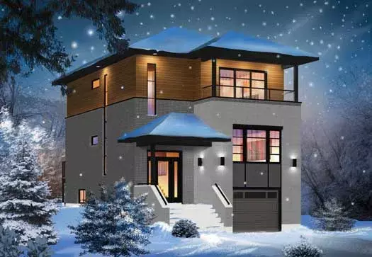 Modern house plans 5-1130 - front exterior, 1,883 sq ft, 3 bed, 2 bath house plans | Monster House Plans