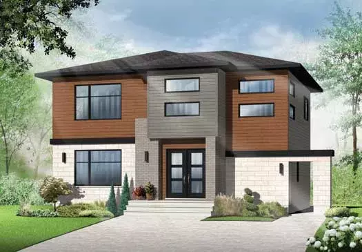 Modern house plans 5-1133 - front exterior, 1,880 sq ft, 3 bed, 1 bath house plans | Monster House Plans