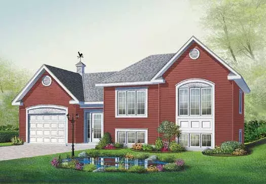 Traditional house plans 5-1154 - front exterior, 1,059 sq ft, 2 bed, 1 bath house plans | Monster House Plans