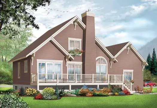 Traditional house plans 5-1163 - front exterior, 1,499 sq ft, 3 bed, 2 bath house plans | Monster House Plans