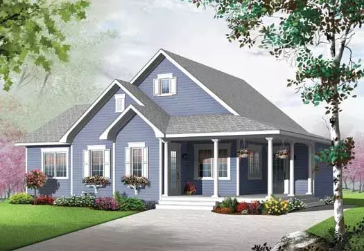 Country house plans 5-1179 - front exterior, 1,620 sq ft, 3 bed, 1 bath house plans | Monster House Plans
