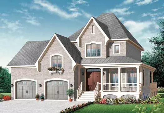 Country house plans 5-1199 - front exterior, 2,208 sq ft, 3 bed, 1 bath house plans | Monster House Plans