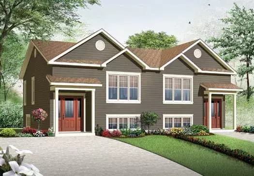 Traditional house plans 5-1218 - front exterior, 2,488 sq ft, 5 bed, 2 bath house plans | Monster House Plans