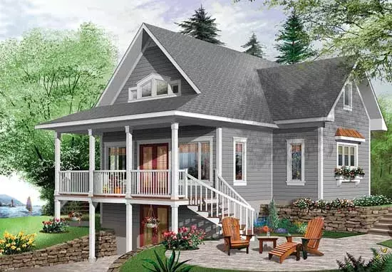 Country house plans 5-1248 - front exterior, 2,105 sq ft, 4 bed, 3 bath house plans | Monster House Plans