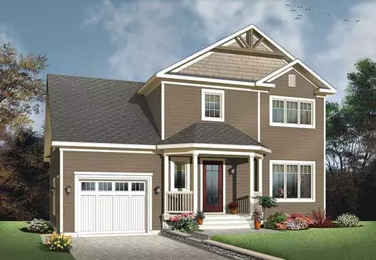 Traditional house plans 5-1277 - front exterior, 1,465 sq ft, 3 bed, 2 bath house plans | Monster House Plans