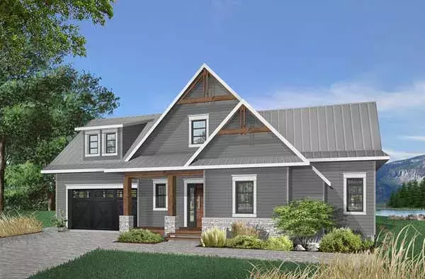 Craftsman house plans 5-1293 - front exterior, 2,722 sq ft, 4 bed, 3 bath house plans | Monster House Plans