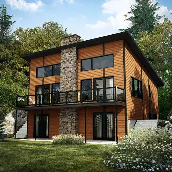 Contemporary house plans 5-1297 - front exterior, 1,792 sq ft, 3 bed, 2 bath house plans | Monster House Plans