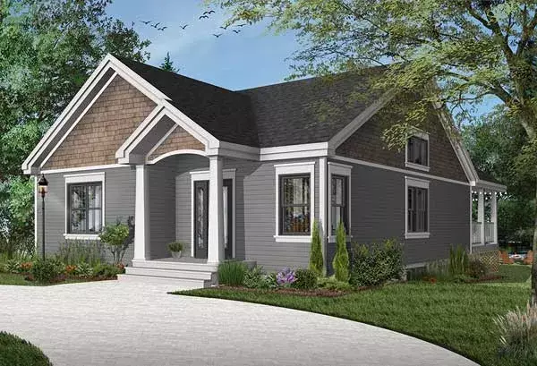 Craftsman house plans 5-1322 - front exterior, 1,600 sq ft, 3 bed, 2 bath house plans | Monster House Plans