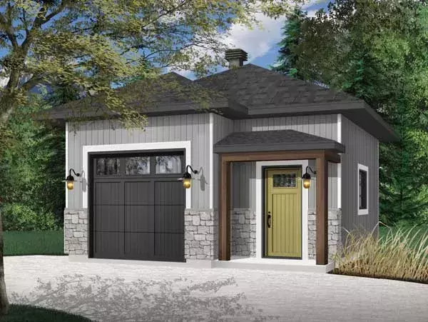 Traditional house plans 5-1340 - front exterior, 448 sq ft, 0 bed, 0 bath house plans | Monster House Plans