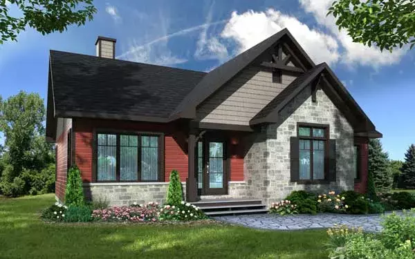 Traditional house plans 5-1351 - front exterior, 1,341 sq ft, 3 bed, 1 bath house plans | Monster House Plans