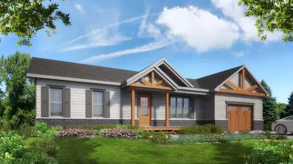 Country house plans 5-1359 - front exterior, 988 sq ft, 2 bed, 1 bath house plans | Monster House Plans