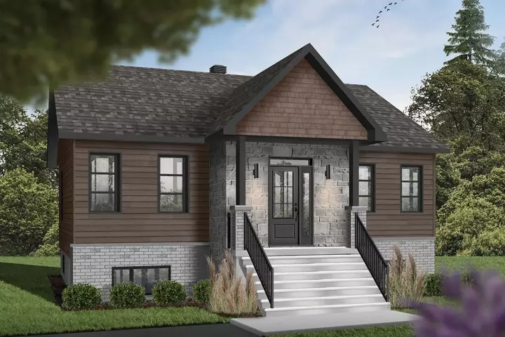 Mountain Rustic house plans 5-1392 - front exterior, 1,102 sq ft, 0 bed, 0 bath house plans | Monster House Plans