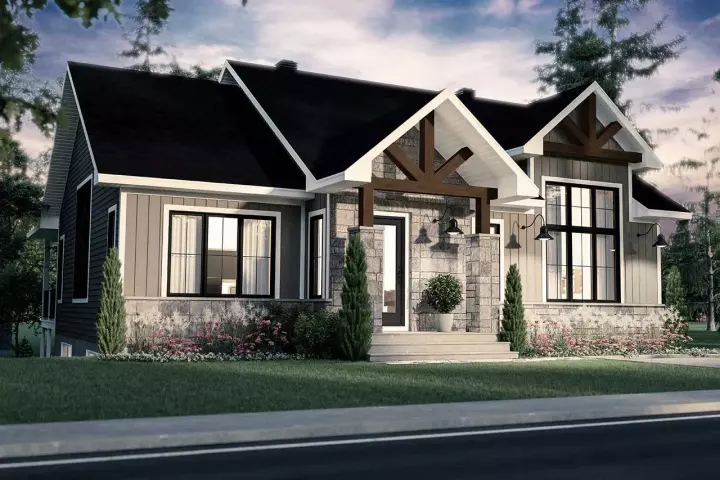 Ranch house plans 5-1397 - front exterior, 2,652 sq ft, 4 bed, 2 bath house plans | Monster House Plans