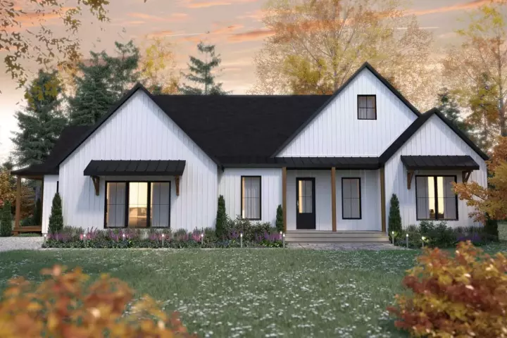 Modern Farmhouse house plans 5-1399 - front exterior, 1,928 sq ft, 2 bed, 2 bath house plans | Monster House Plans