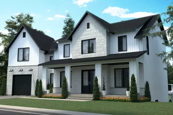 Modern house plans 5-1401 - front exterior, 3,313 sq ft, 3 bed, 2 bath house plans | Monster House Plans