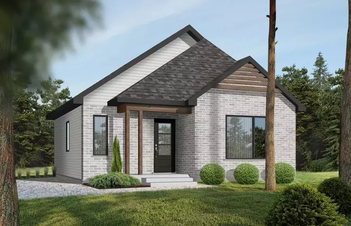 Traditional house plans 5-159 - front exterior, 864 sq ft, 2 bed, 1 bath house plans | Monster House Plans