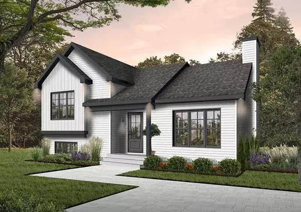 Traditional house plans 5-203 - front exterior, 1,595 sq ft, 3 bed, 2 bath house plans | Monster House Plans