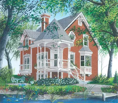 Victorian house plans 5-264 - front exterior, 1,597 sq ft, 3 bed, 0 bath house plans | Monster House Plans