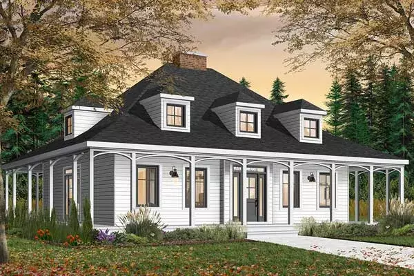Country house plans 5-267 - front exterior, 2,299 sq ft, 3 bed, 2 bath house plans | Monster House Plans