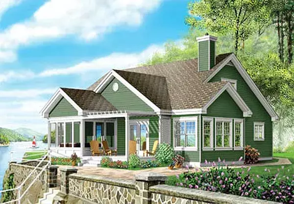 Country house plans 5-284 - front exterior, 2,244 sq ft, 3 bed, 2 bath house plans | Monster House Plans
