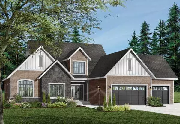 Traditional house plans 5-305 - front exterior, 3,719 sq ft, 3 bed, 0 bath house plans | Monster House Plans
