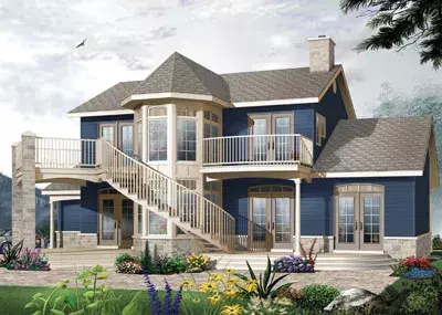 Traditional house plans 5-324 - front exterior, 1,953 sq ft, 3 bed, 2 bath house plans | Monster House Plans