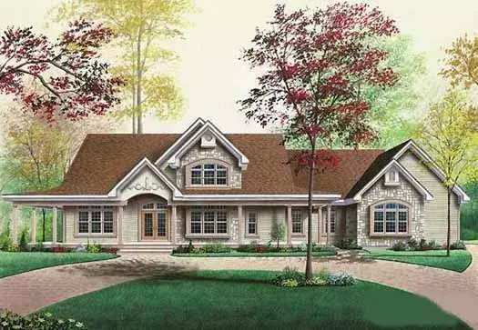 Country house plans 5-333 - front exterior, 2,802 sq ft, 3 bed, 2 bath house plans | Monster House Plans