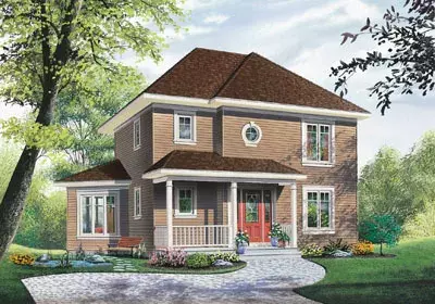 Traditional house plans 5-346 - front exterior, 1,662 sq ft, 3 bed, 2 bath house plans | Monster House Plans
