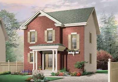 Traditional house plans 5-369 - front exterior, 1,464 sq ft, 3 bed, 2 bath house plans | Monster House Plans