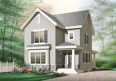 Traditional house plans 5-372 - front exterior, 1,866 sq ft, 3 bed, 1 bath house plans | Monster House Plans