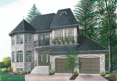 French Country house plans 5-399 - front exterior, 2,042 sq ft, 3 bed, 2 bath house plans | Monster House Plans