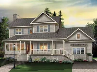 Country house plans 5-411 - front exterior, 2,183 sq ft, 3 bed, 2 bath house plans | Monster House Plans